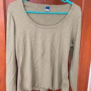 Old Navy Green Crop Top with Ruffle Hem